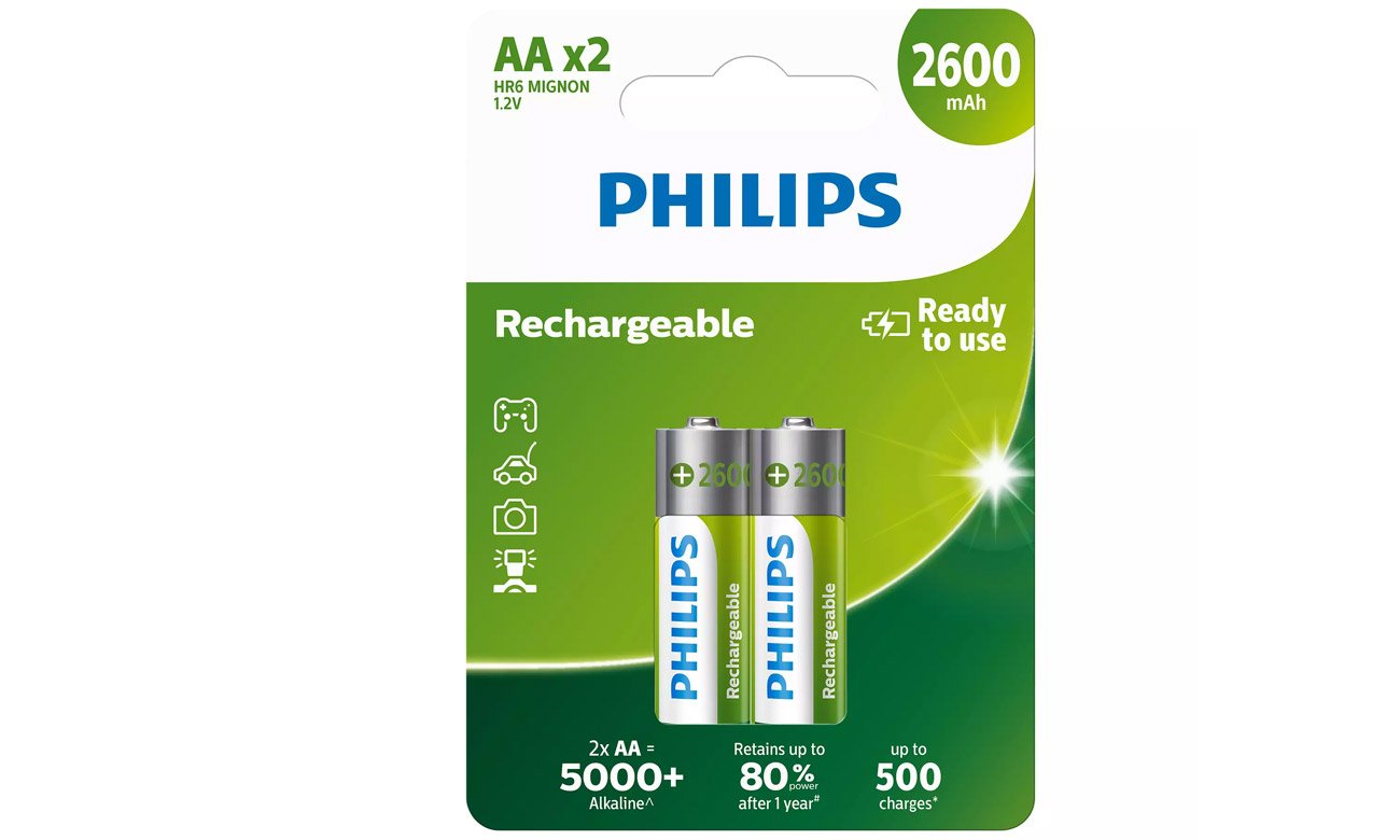 Akumulatory Philips AA 2600mAh, 2 sztuki