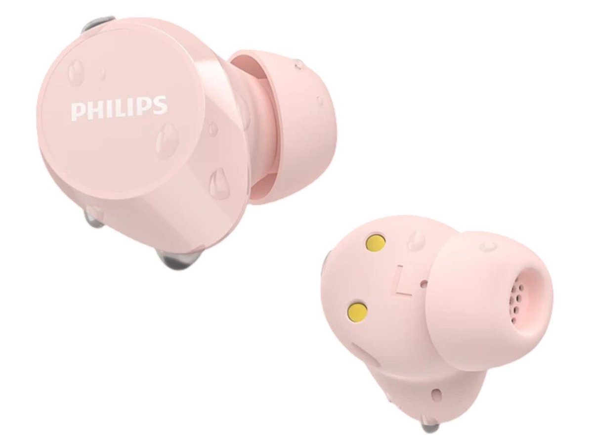 Słuchawki bezprzewodowe Philips TAT1209 Różowe - Widok lewej i prawej słuchawki