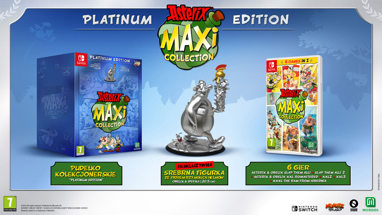 Zawartość Asterix Maxi Collection – Platinium Edition na Nintendo Switch