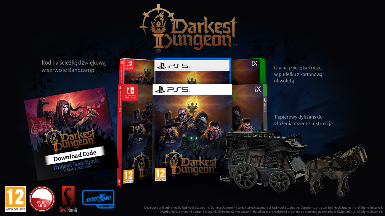 Zawartość wydania pudełkowego gry Darkest Dungeon II