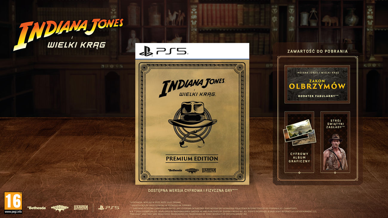 Zawartość Edycji Premium gry Indiana Jones i Wielki Krąg