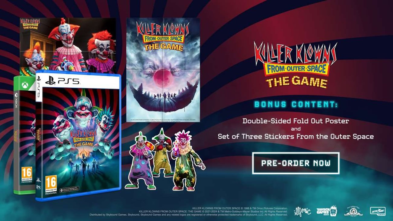 Zawartość wydania pudełkowego gry Killer Klowns from Outer Space: The Game