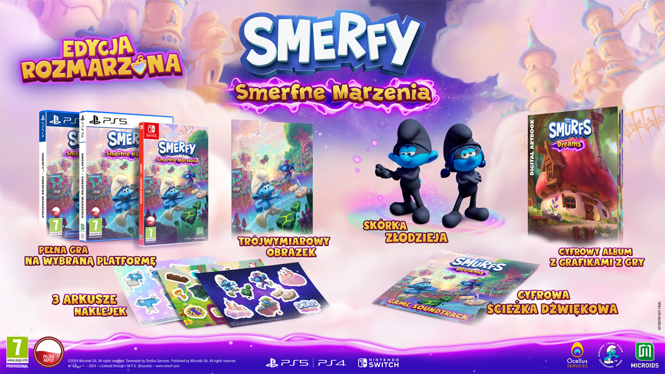 Zawartość Edycji Rozmarzonej gry Smerfy - Smerfne Marzenia