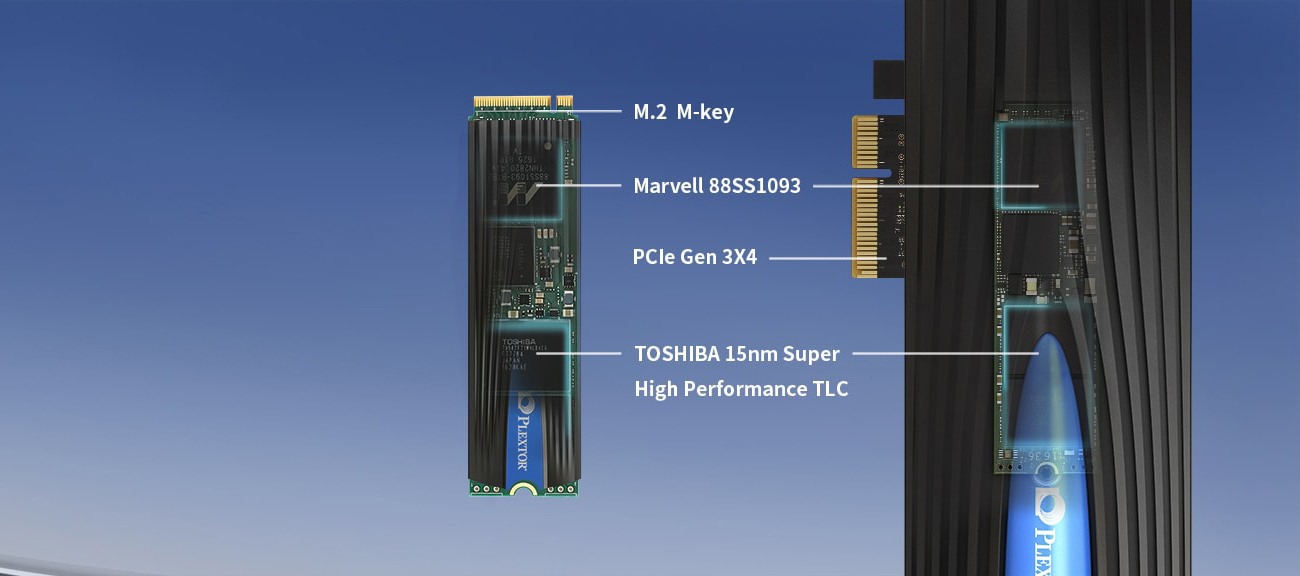 Plextor 512GB M.2 2280 M8SeG wysokiej jakości pamięci NAND TLC