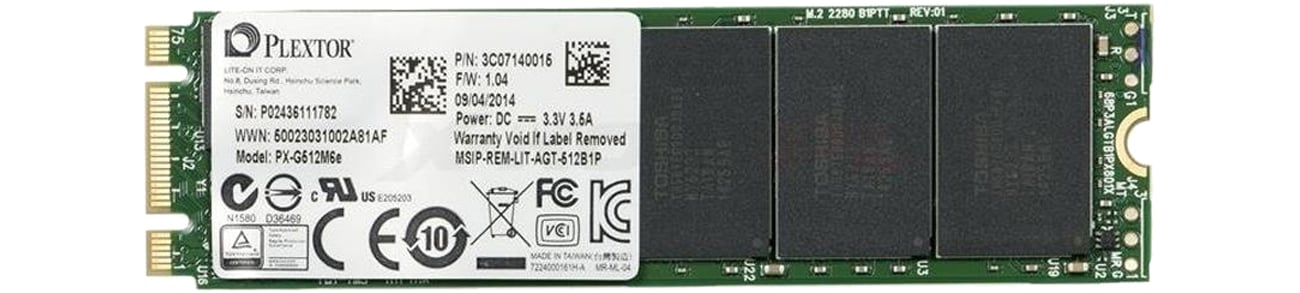 Dysk SSD Plextor 512GB 2,5'' PCIexpress M6E M.2 Edition PX-G512M6e