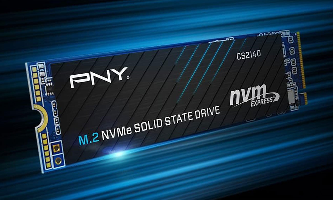 Dysk PNY SSD M.2 CS2140 PCIe NVMe - Widok ogólny, grafika z tłem