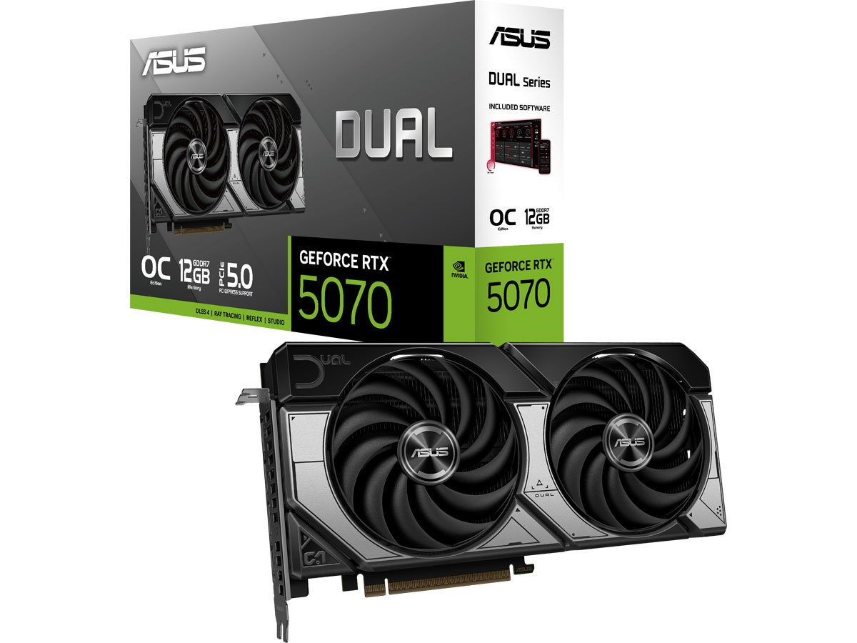 【未開封】ASUS GeForce RTX 5070 OC ASUS GeForce RTX 5070 Dual OC 12GB GDDR7 DLSS4 - Karty