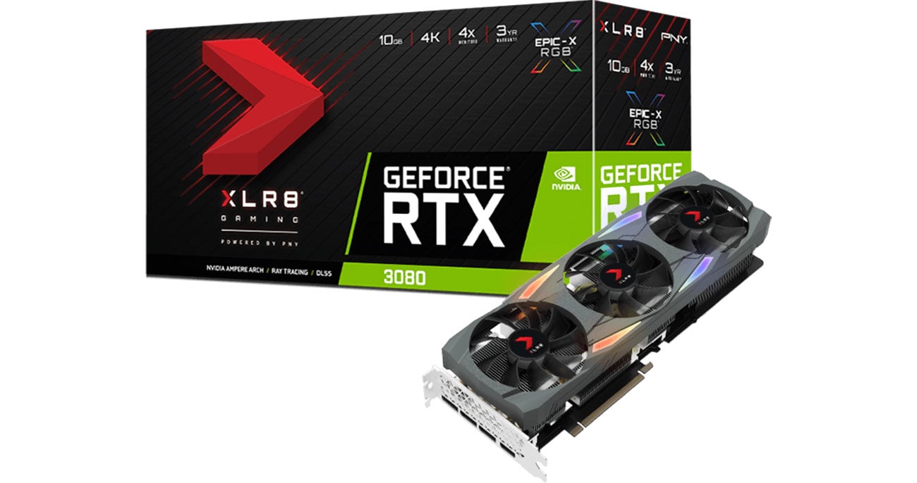 Karta graficzna NVIDIA PNY RTX 3080 XLR8 Gaming UPRISING EPIC-X 10 GB GDDR6X VCG308010TFXMPB