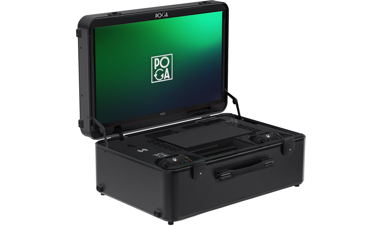 Mobilna walizka PoGa Sly do Xbox Series X - Wbudowany 24-calowy monitor do gier