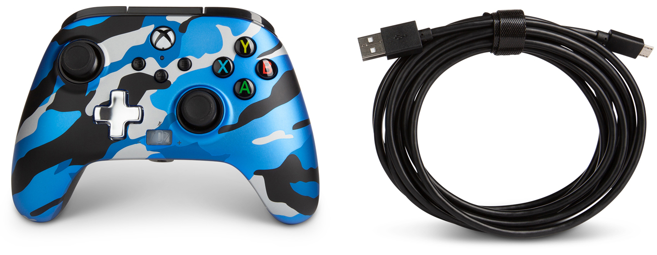 Kontroler przewodowy PowerA Enhanced do Xbox Series X|S Metallic Blue Camo