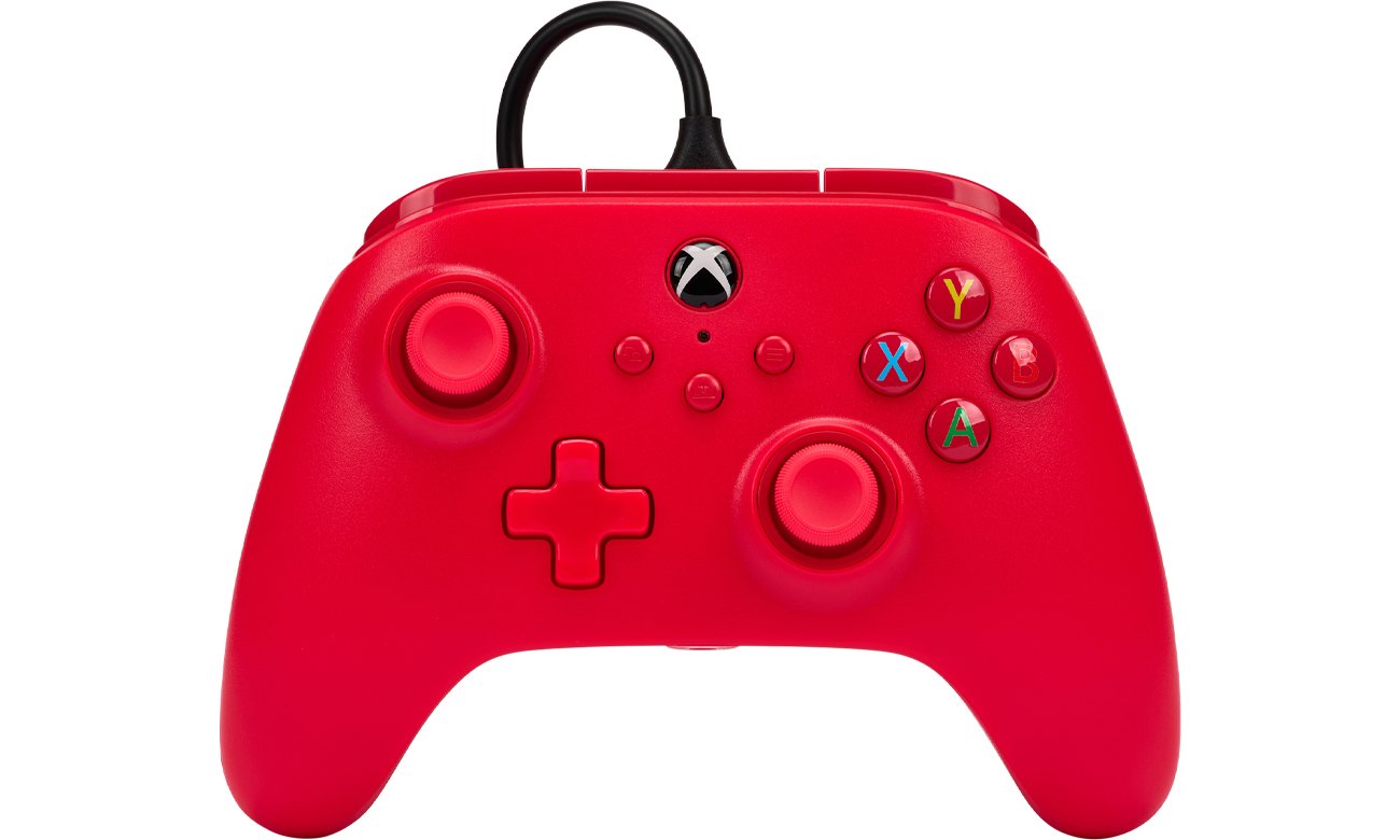 Kontroler przewodowy PowerA do Xbox/PC Czerwony - Widok od przodu
