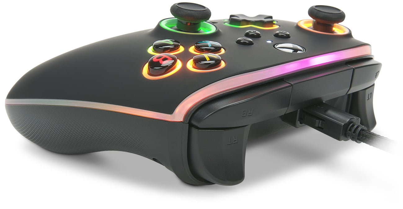 Kontroler przewodowy PowerA Enhanced Spectra Infinity do Xbox Series X|S - Widok od góry pod kątem
