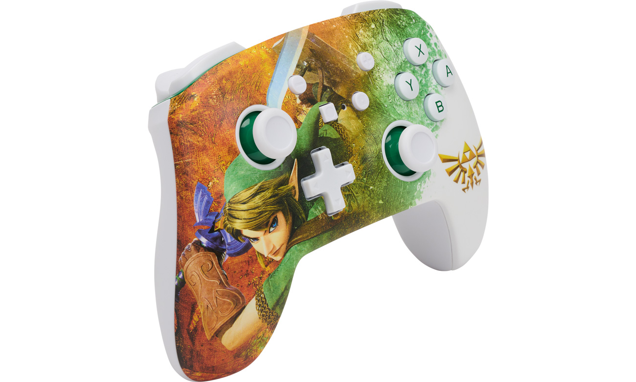 Pad bezprzewodowy PowerA Enhanced Zelda Link Watercolor do Nintendo Switch - Widok od przodu pod kątem