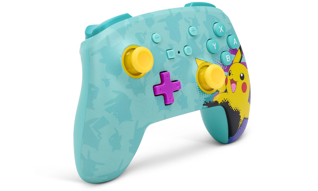 Pad bezprzewodowy PowerA Enhanced Pikachu Paint do Nintendo Switch - Widok od przodu pod kątem