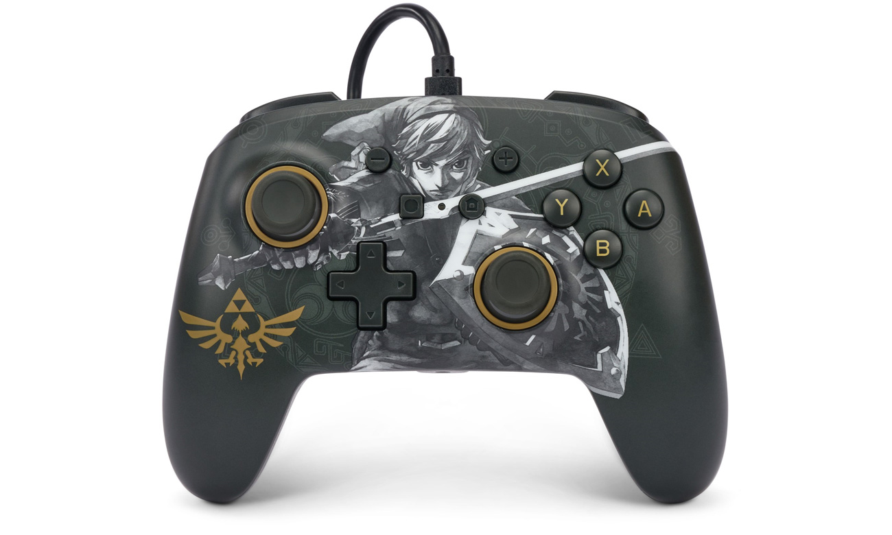 Pad przewodowy PowerA Enhanced Zelda Battle-Ready Link do Nintendo Switch - Widok od przodu