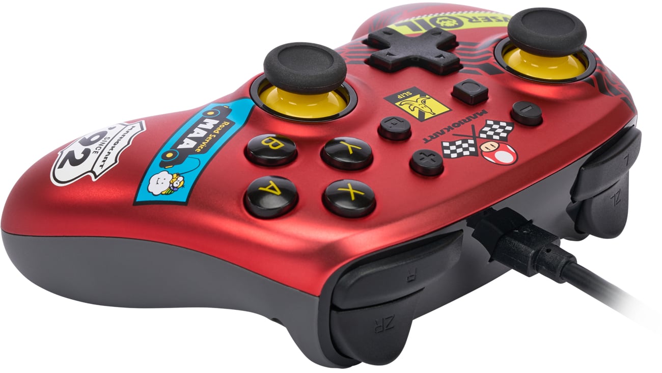 Kontroler przewodowy PowerA Nano Mario Kart: Racer Red do Nintendo Switch - Widok etui od góry pod kątem