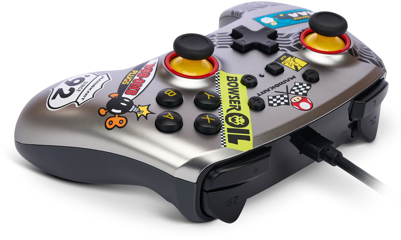 Kontroler przewodowy PowerA Enhanced Mario Kart do Nintendo Switch - Widok od góry pod kątem