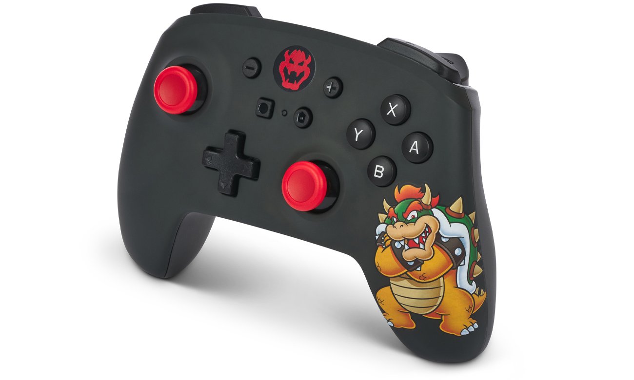 Kontroler PowerA King Bowser do Nintendo Switch - Widok od przodu pod kątem