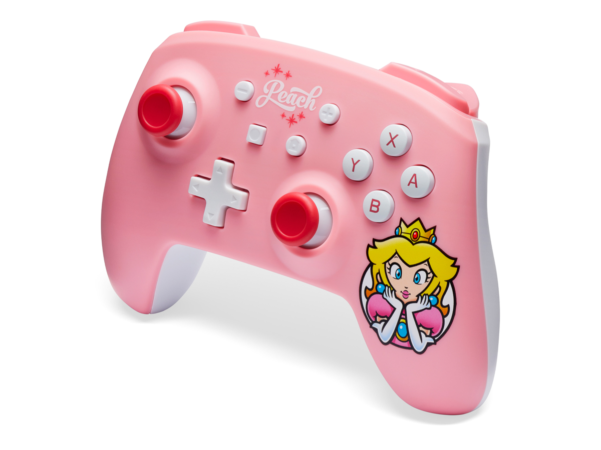 Kontroler PowerA Princess Peach Pink do Nintendo Switch - Widok od przodu pod kątem