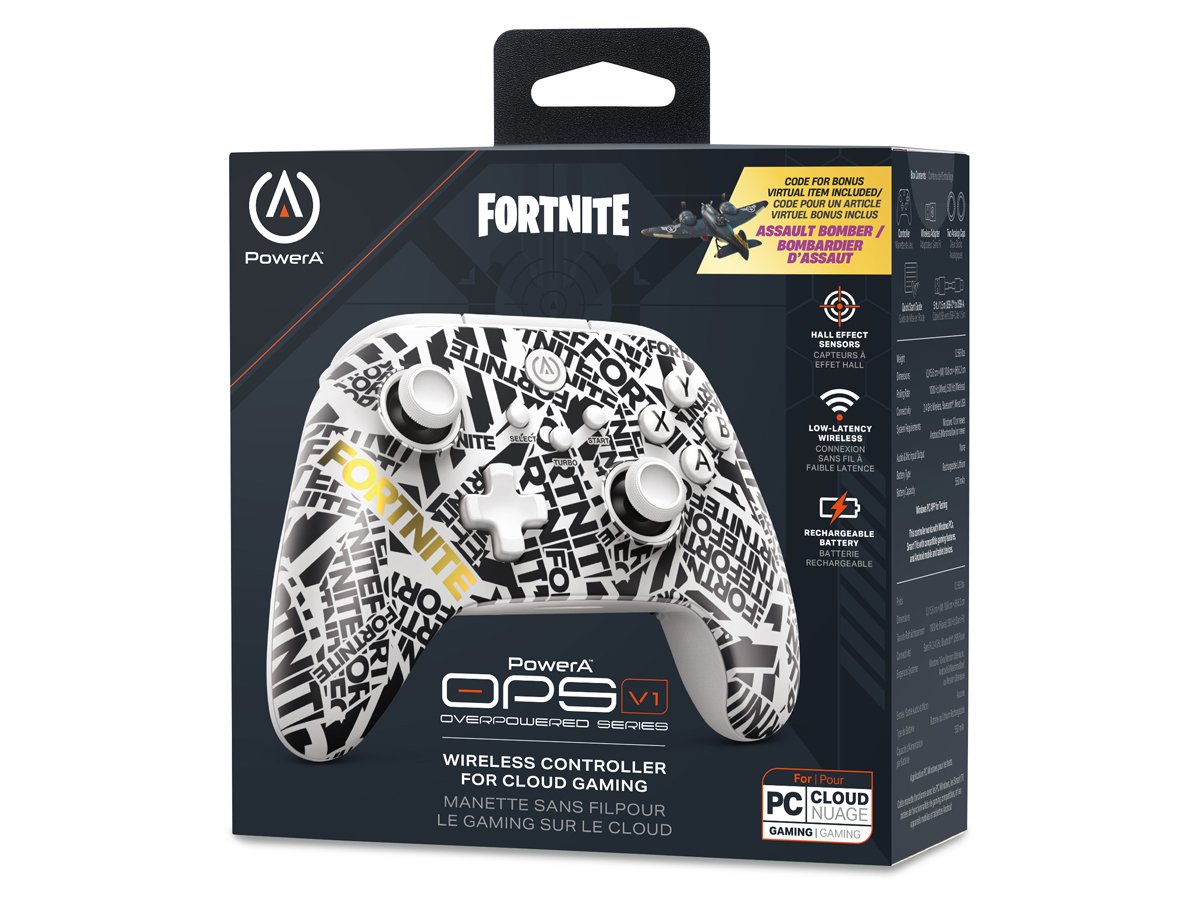 PowerA OPS v1 Cloud Gaming Fortnite Edition Controller - Verpackungsvorderseite schräg