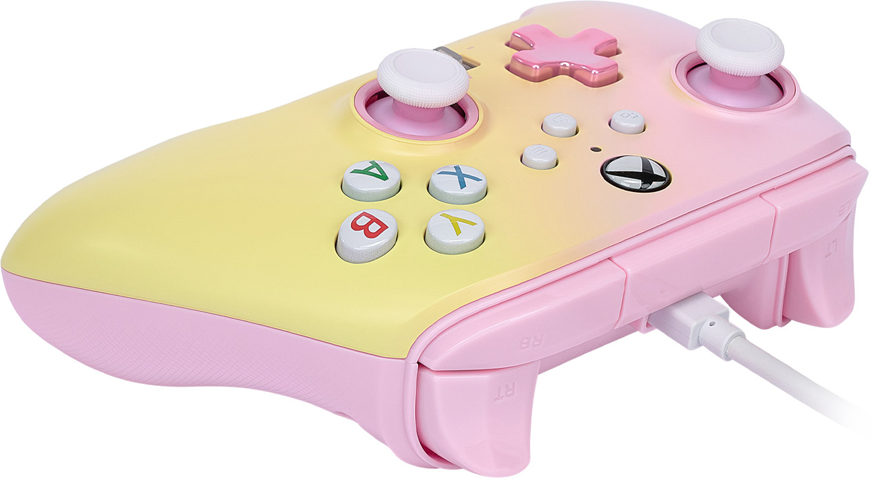 Pad przewodowy PowerA Enhanced Pink Lemonade do Xbox Series X|S - Widok od góry pod kątem
