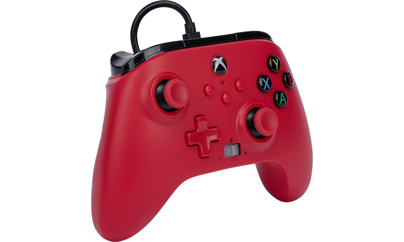 Pad przewodowy PowerA Enhanced Artisan Red do Xbox Series X|S - Widok od przodu pod kątem
