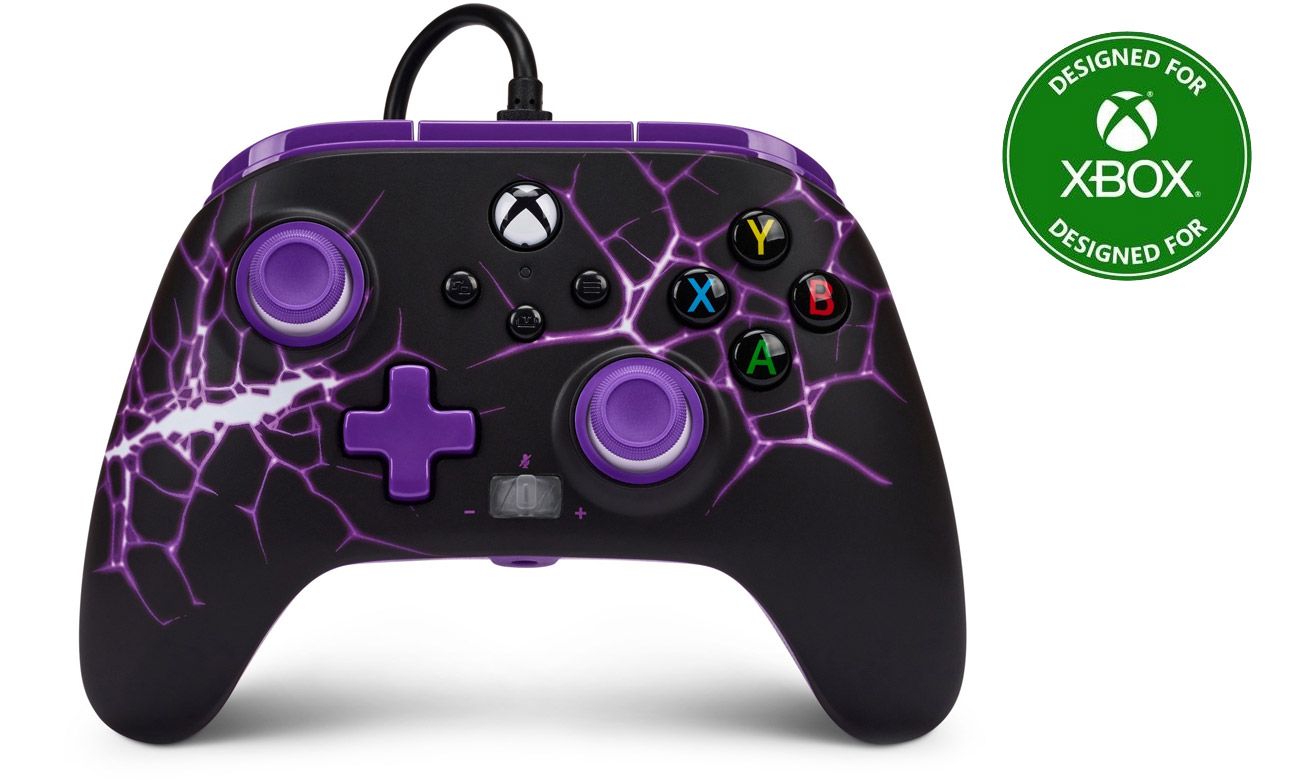 Pad przewodowy PowerA Enhanced Purple Magma do Xbox Series X|S - Widok od przodu