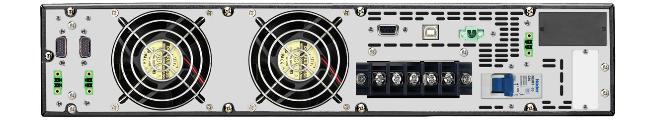 Zasilacz UPS Power Walker VFI RMG PF1 ON-LINE tył