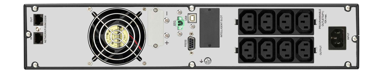 Zasilacz UPS Power Walker VFI RMG PF1 ON-LINE tył
