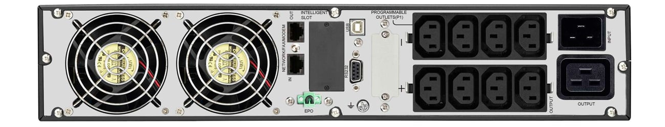 Zasilacz UPS Power Walker VFI RMG PF1 ON-LINE tył