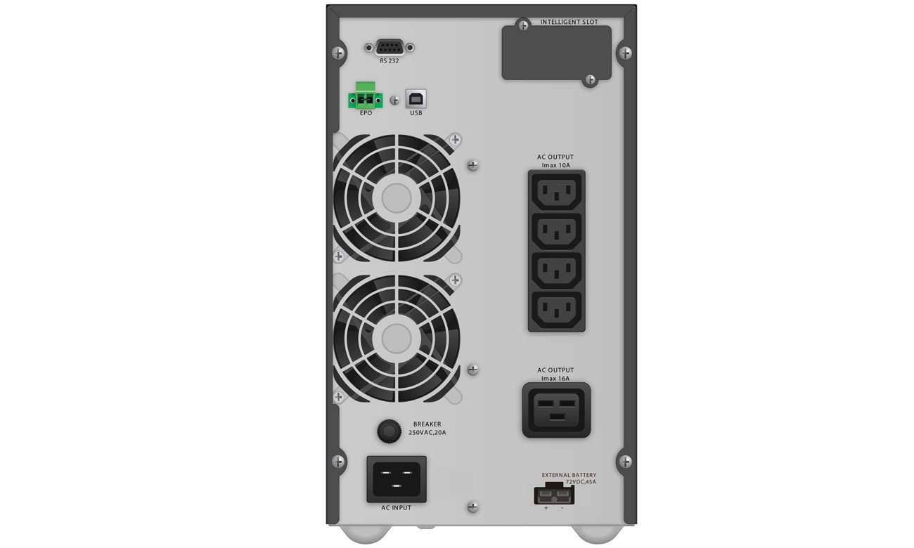 Zasilacz UPS Power Walker VFI TGB ON-LINE widok z tyłu