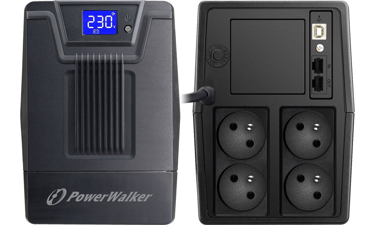 Zasilacz awaryjny (UPS) Power Walker LINE-INTERACTIVE (1000VA/600W, 4x PL, USB, LCD) VI 1000 SCL FR