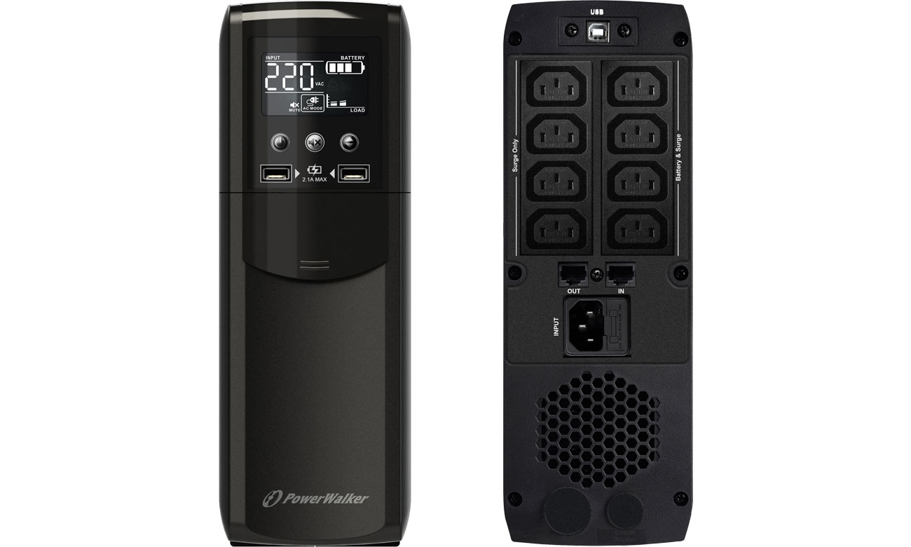 Zasilacz awaryjny (UPS) Power Walker LINE-INTERACTIVE (600VA/360W, 8x IEC, USB, AVR) VI 600 CSW IEC