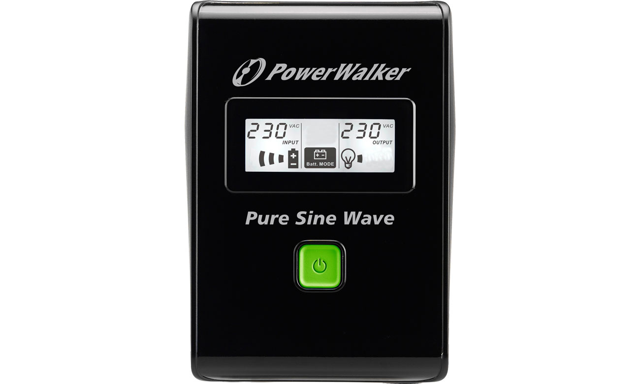 Power Walker VI 800 SW Widok z przodu, wyświetlacz LCD