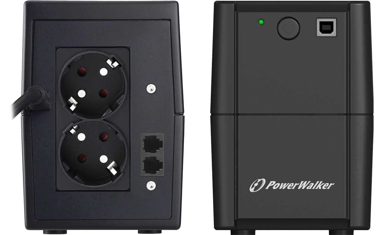 Power Walker VI 650 SE 650VA 2X SCHUKO Przód i tył
