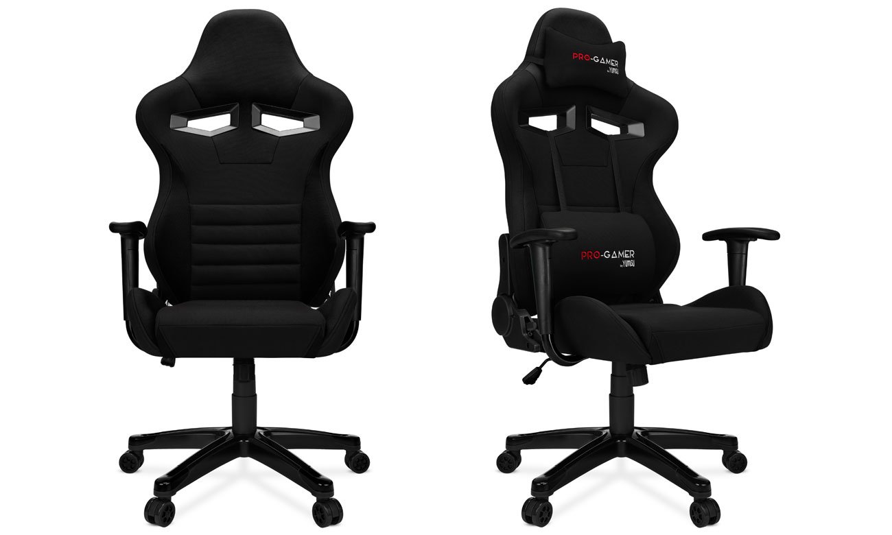 Fotel gamingowy Pro-Gamer AGURI PLUS Czarny - Widok od przodu pod kątem