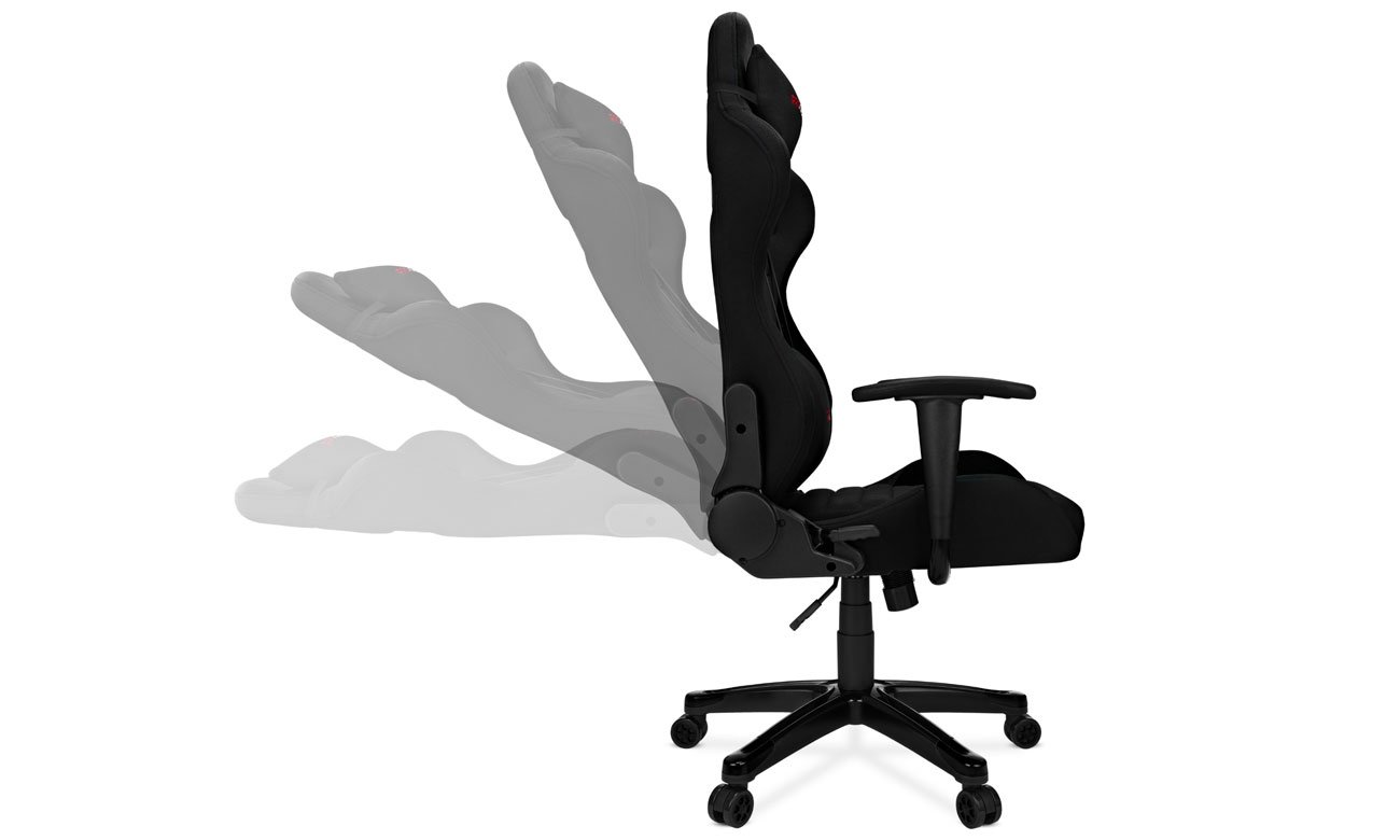 Fotel gamingowy Pro-Gamer AGURI PLUS Czarny - Widok prawego boku, odchylane oparcie