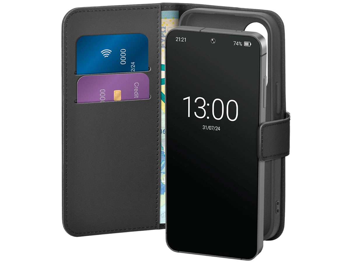 Puro Booklet Case z klapką i portfelem do Samsung Galaxy S25 - czarne