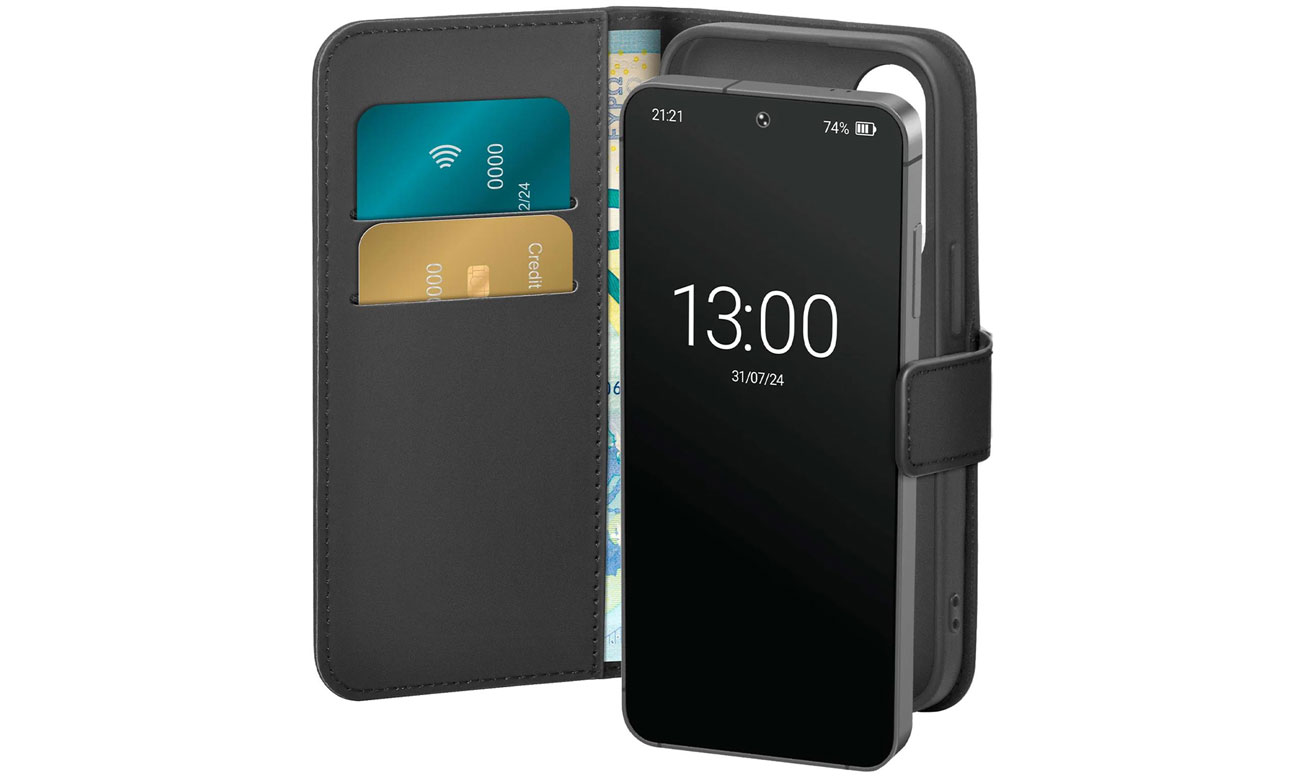 Puro Booklet Case z klapką i portfelem do Samsung Galaxy S25+ - czarne