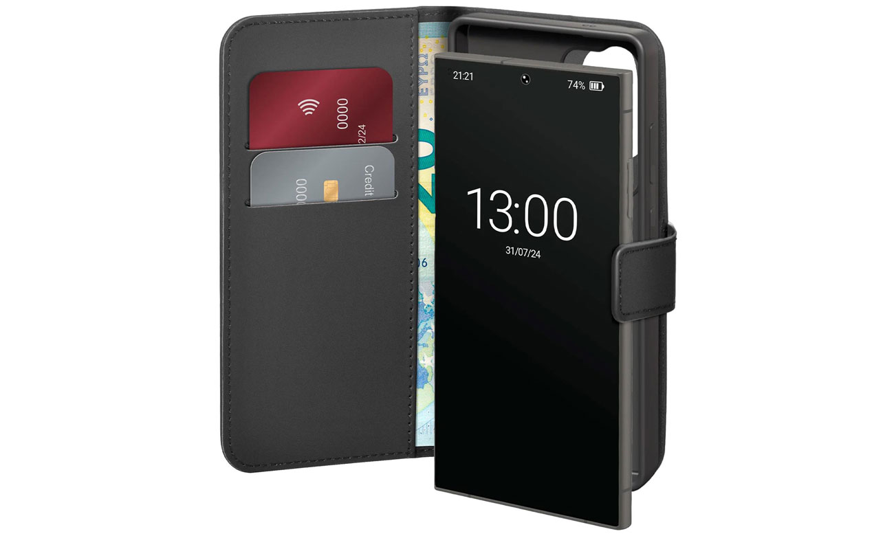 Puro Booklet Case z klapką i portfelem do Samsung Galaxy S25 Ultra - czarne
