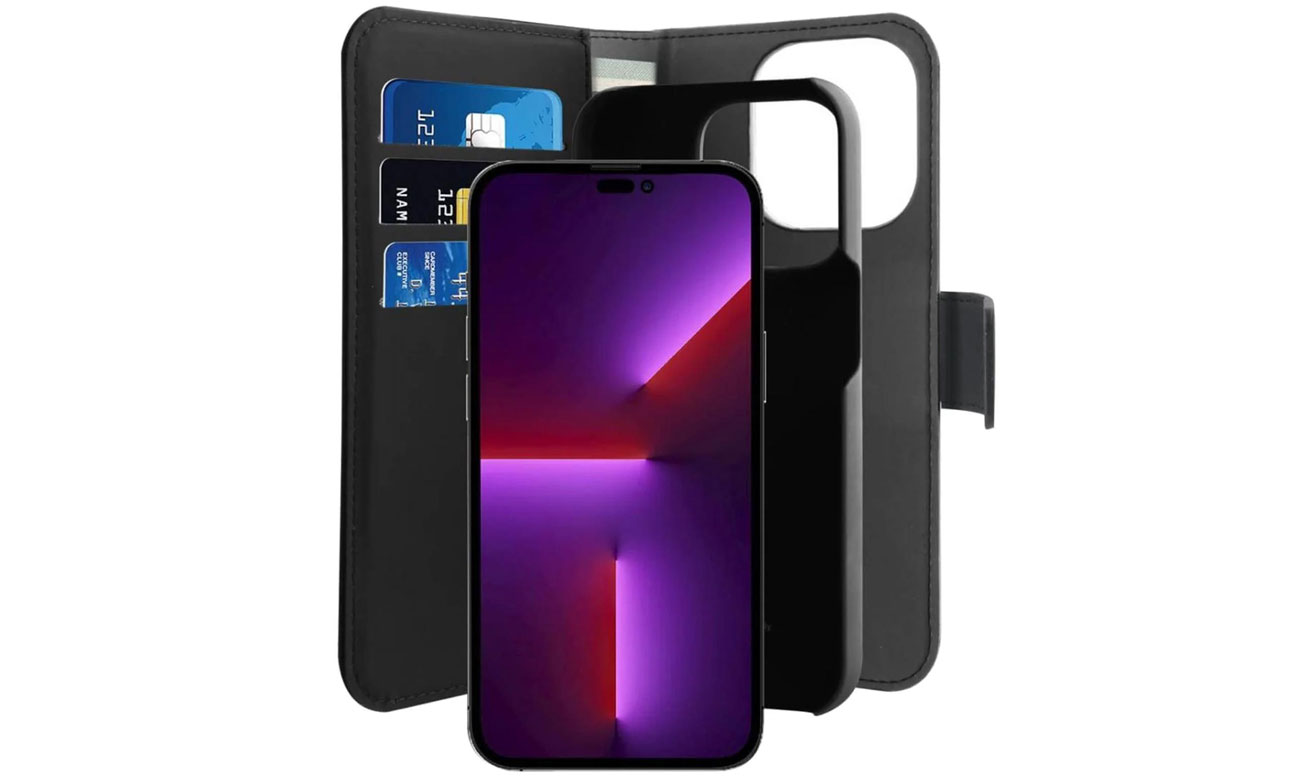 Puro Wallet Detachable MagSafe 2w1 z klapką i portfelem do iPhone 14 Pro Max