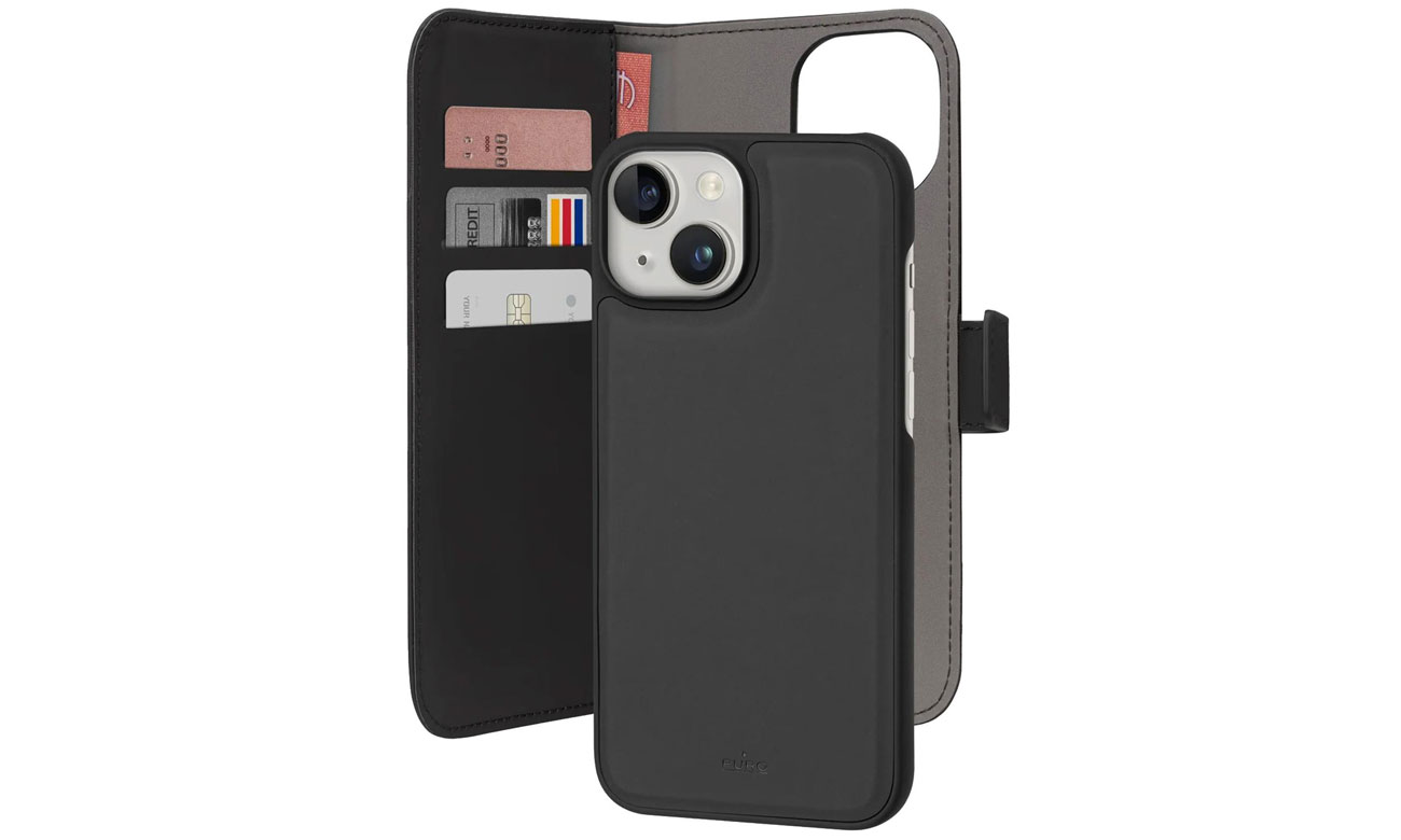 Puro Wallet Detachable MagSafe 2w1 z klapką i portfelem do iPhone 15