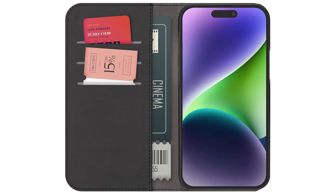 Puro Wallet Detachable MagSafe 2w1 z klapką i portfelem do iPhone 15 Pro