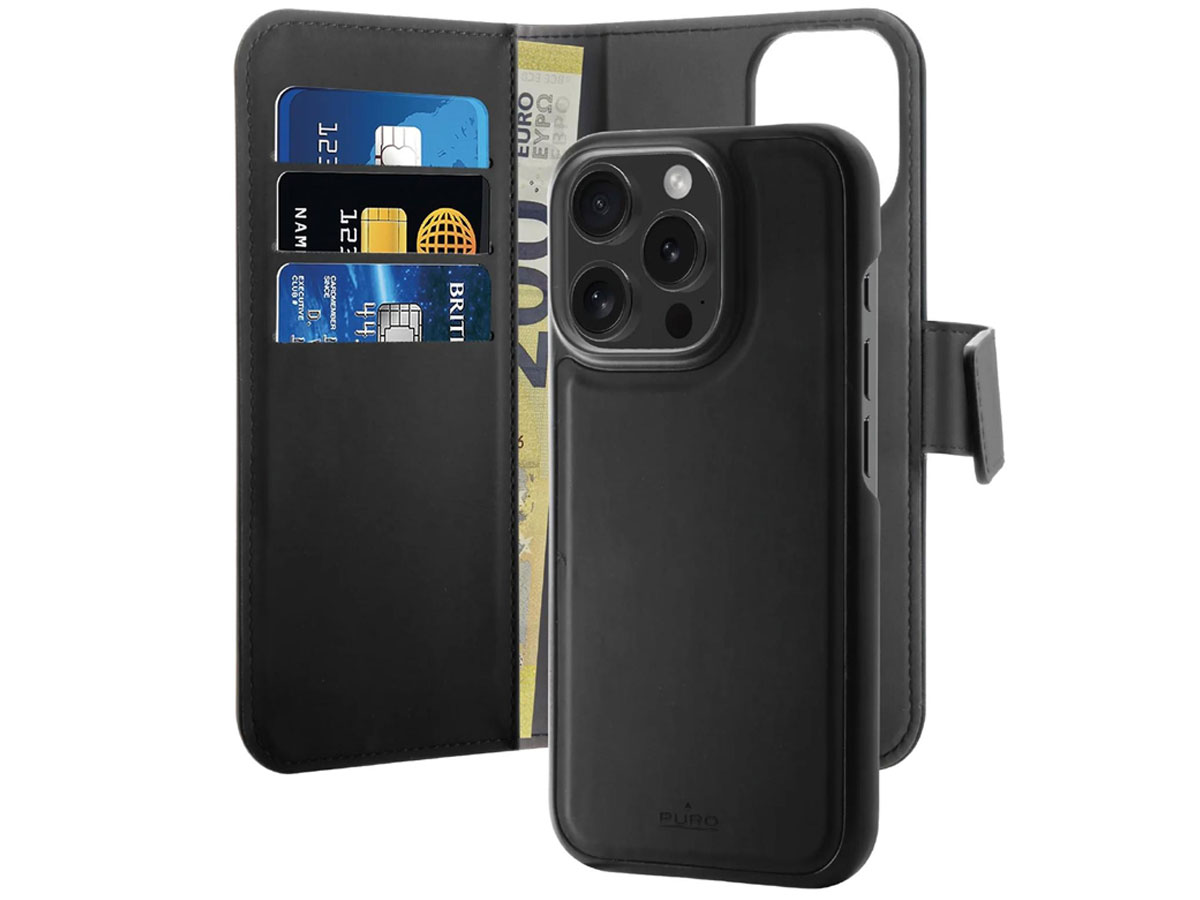 Puro Wallet Detachable MagSafe 2w1 z klapką i portfelem do iPhone 16 Pro