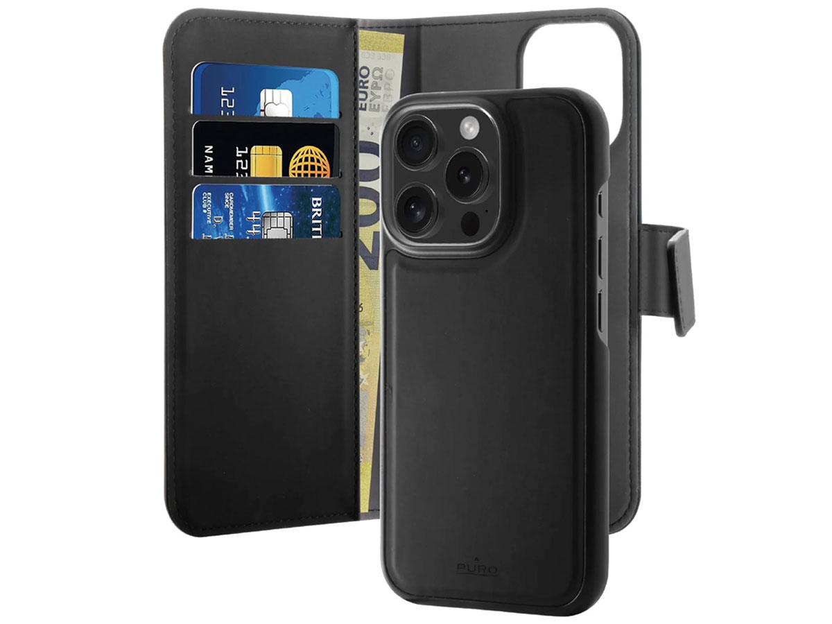 Puro Wallet Detachable MagSafe 2w1 z klapką i portfelem do iPhone 16 Pro Max