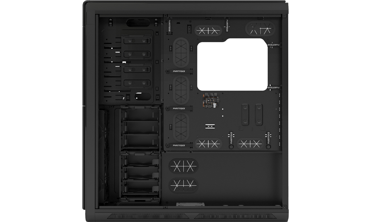 Phanteks Enthoo Primo LED wnętrze za tylną ścianką