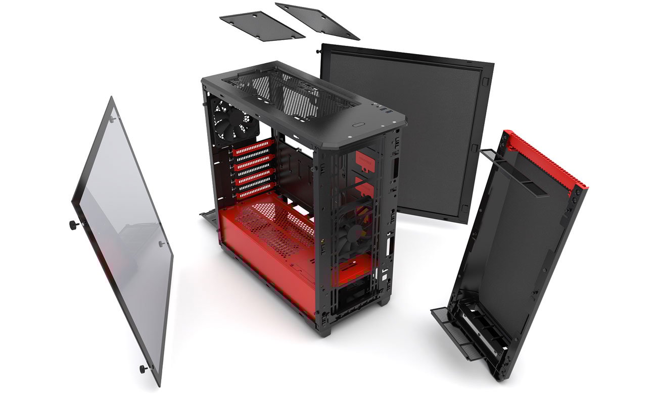 Phanteks Eclipse P400S TG (czarny/czerwony) - Chłodzenie