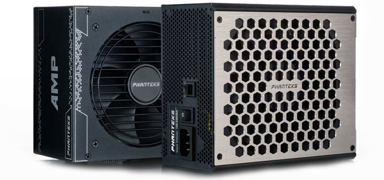 Phanteks AMP 1000W widok z tyłu i przodu