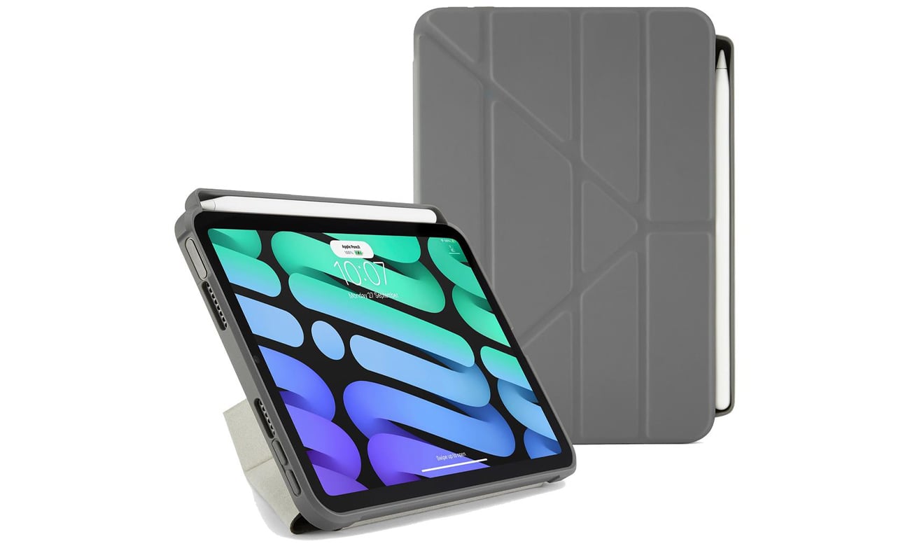 Etui Pipetto Origami Pencil Case do iPad Mini 6 dark grey