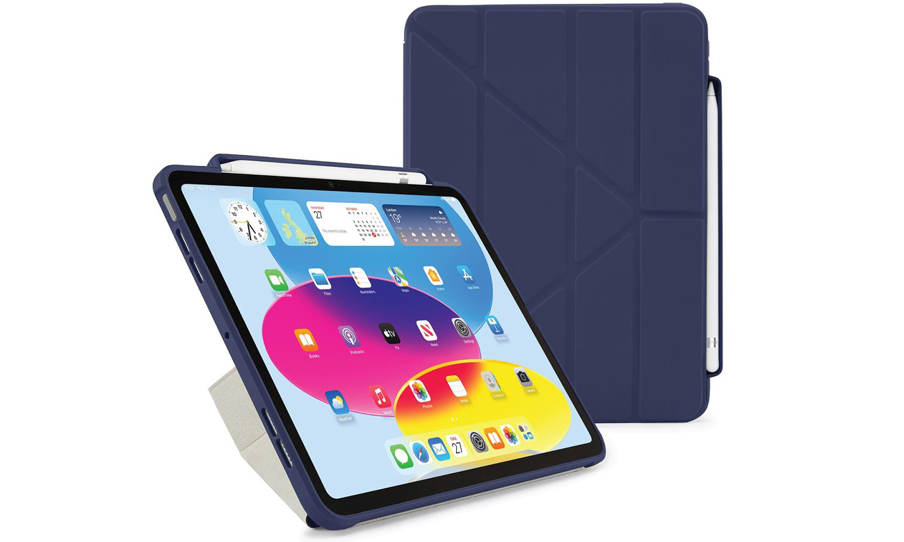 Etui Pipetto Origami Pencil Case do iPad 2022 (10. gen.) dark blue